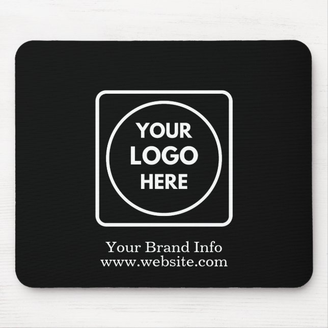 Custom Logo Mouse Pad | Black Corporate Business  (Front)