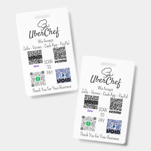 Custom Logo Multi-QR Code Cashless Payment Badge