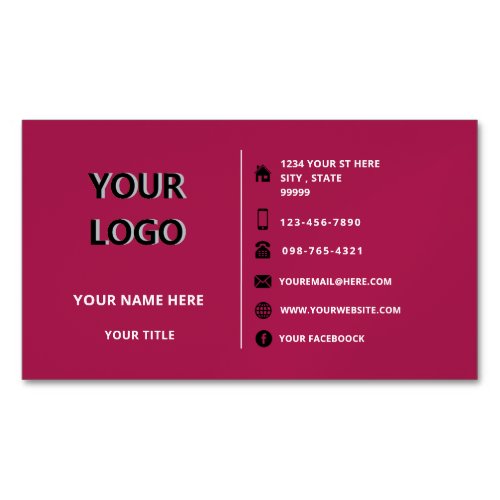 Custom Logo Name Address Business Card Magnet