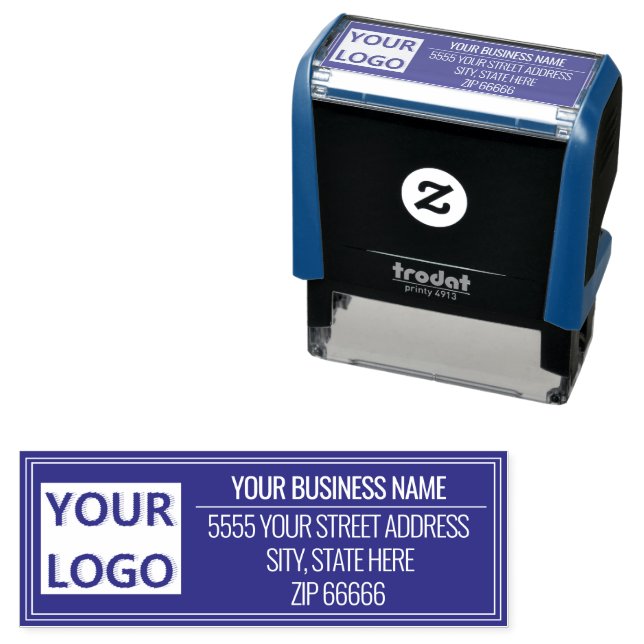 Custom Logo Name Address Color Stamp Example (In Situ)