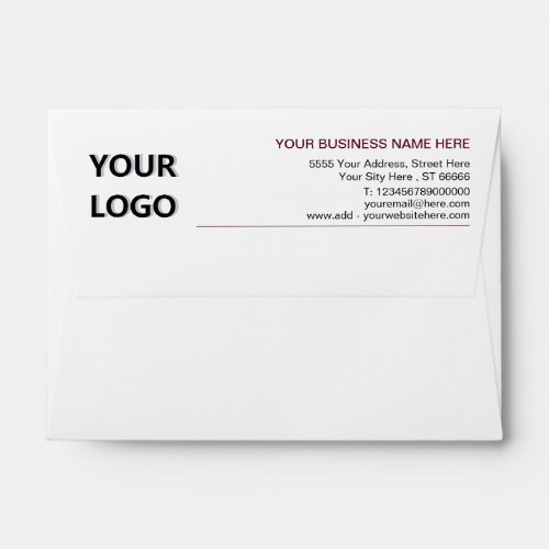 Custom Logo Name Address Info Business Envelope