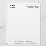 Custom Logo Name Address Info Business Letterhead<br><div class="desc">Simple Personalized Modern Design Your Business Office Letterhead with Logo - Add Your Logo - Image / Business Name - Company / Address / Contact Information - Website / E-mail / Phone - Resize and move or remove and add elements / image with customization tool. Choose / add your favorite...</div>