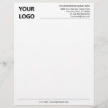 Custom Logo Name Address Info Company Letterhead<br><div class="desc">Custom Colors and Font - Your Business Office Letterhead with Logo - Add Your Logo - Image / Business Name - Company / Address - Contact Information / more - Resize and move or remove and add elements / image / text with Customization tool. Choose font / size / colors...</div>