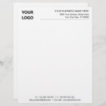 Custom Logo Name Address Info Company Letterhead<br><div class="desc">Custom Colors and Font - Your Business Name Address Contact Info Office Letterhead with Logo - Add Your Logo - Image / Business Name - Company / Address / Contact Information - Website / E-mail / Phone / more - Resize and move or remove and add elements / image with...</div>