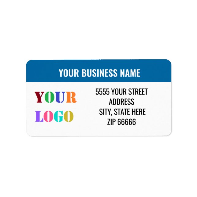 Custom Logo Name Address Labels Your Colors - Font (Front)