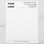 Custom Logo, Name, Address, Phone, E-mail, Website Letterhead<br><div class="desc">Simple Personalized Black White Personal / Business Office Letterhead with Logo - Add Your Logo - Image / Name - Company / Address - Contact Information - Resize and move or remove and add elements / image with customization tool. Good Luck - Be Happy - Be Healthy !</div>