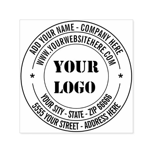 Custom Logo Name Address Round Self_inking Stamp