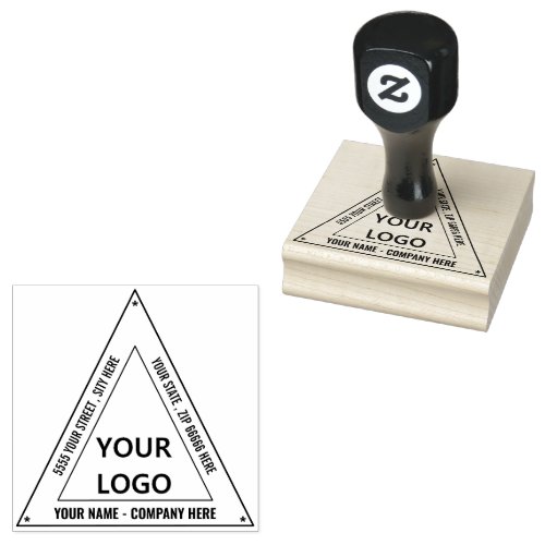 Custom Logo Name Address Triangle Rubber Stamp