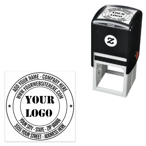 Custom Logo Name Address Website _ Modern Design Self_inking Stamp