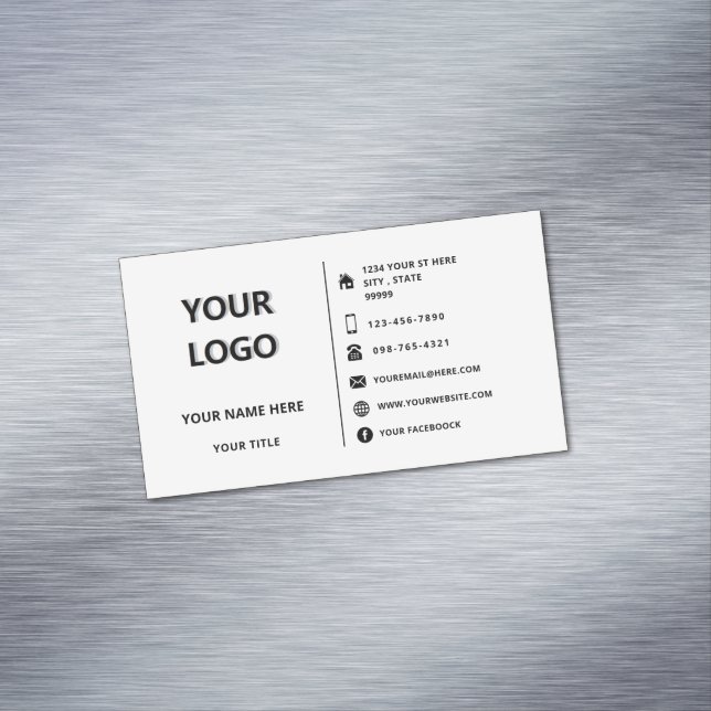 Custom Logo Name Adress Info Business Card Magnet (In Situ)