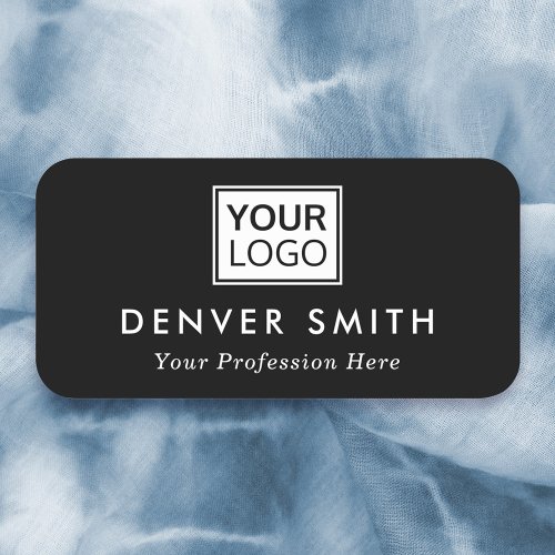 Custom logo name and title black or any color name tag