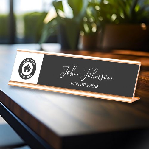 Custom Logo Name And Title Elegant Desk Name Plate