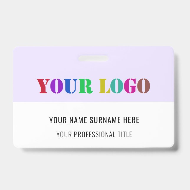 Custom Logo , Name and Title Personalized Business Badge (Front)