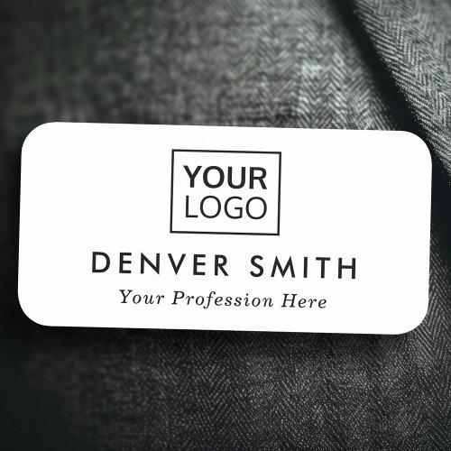 Custom logo name and title white or any color name tag