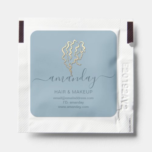 Custom Logo Name Beauty Studio Makeup Hair Hand Sanitizer Packet