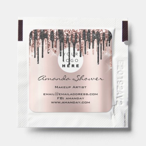 Custom Logo Name Beauty Studio Makeup Rose Hand Hand Sanitizer Packet