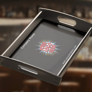 Custom Logo, Name, Black Serving Tray