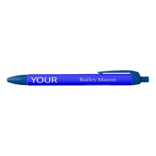 Custom Logo Name Blue Ink Pen