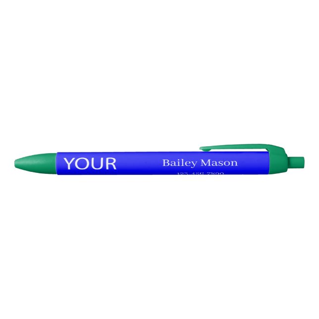 Custom Logo Name Blue Ink Pen (Top)
