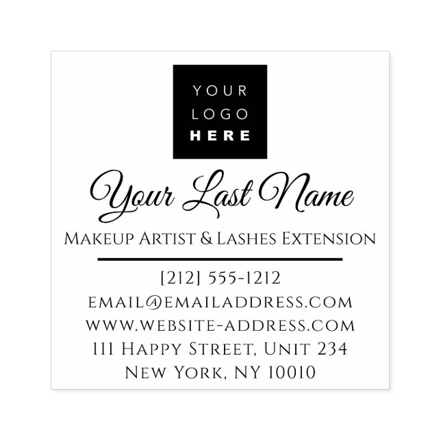 Custom Logo Name Business Address  Profession Rubber Stamp (Imprint)