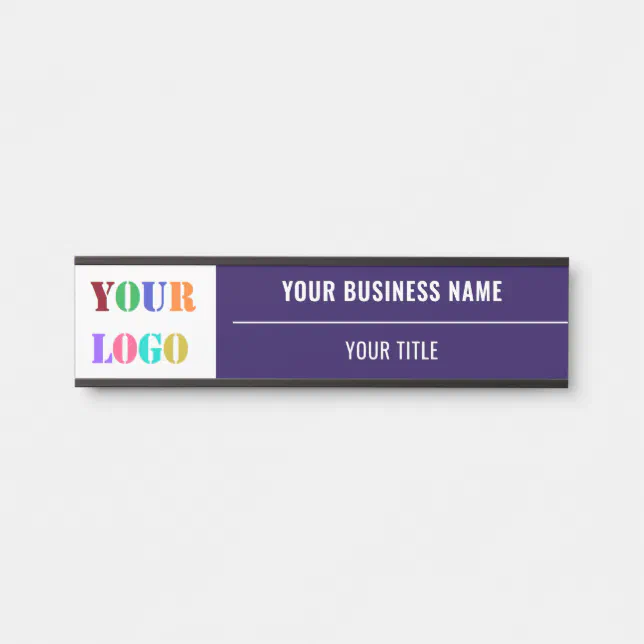 Signage Name Example Custom Logo Name Business Office Door Sign Example | Zazzle