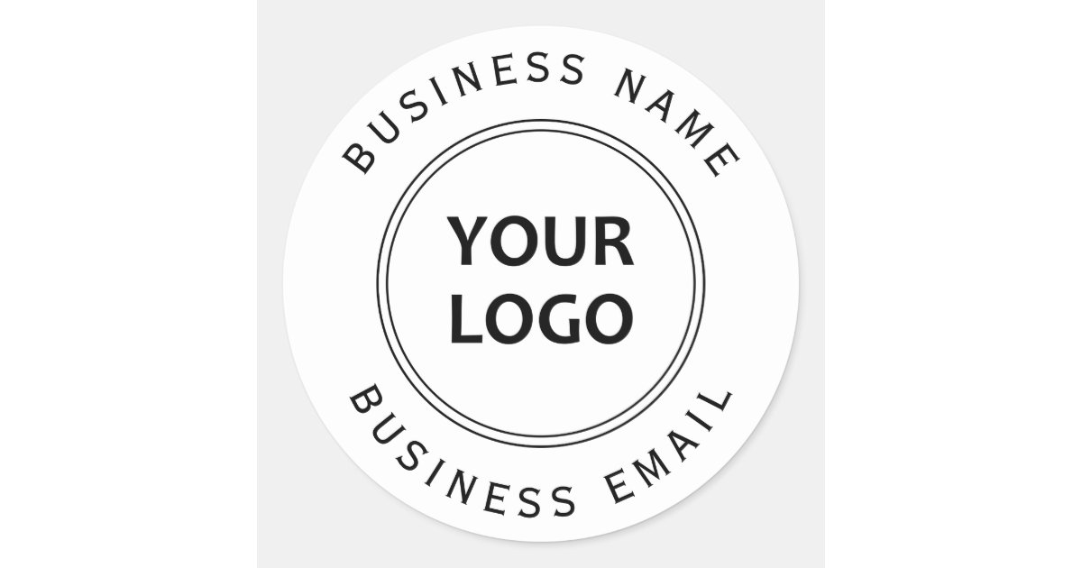 custom logo name business sticker Zazzle