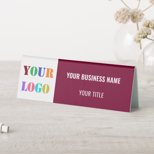 Custom Logo Name Business Table Tent Sign Template (In SItu (Table))