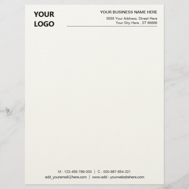 Custom Logo Name Company Personalized Letterhead (Front)