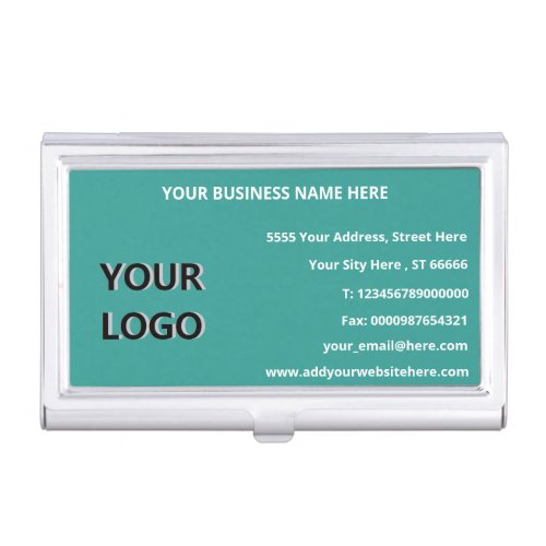 Custom Logo Name Contact Info Business Card Case