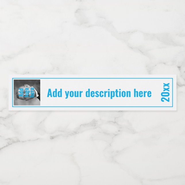 Custom Logo Name Cyan RING BINDER SPINE LABELS (Single Label)