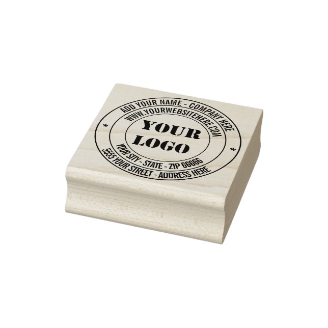 Custom Logo Name Info Address Round Rubber Stamp (Stamp)