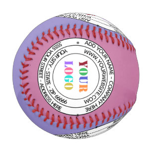 Custom Logo Name Info Branded Baseball Example