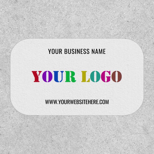 Custom Logo Name Info Branded Patch Example (Front)