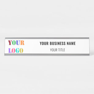 Custom Logo Name Info Business Desk Name Plate