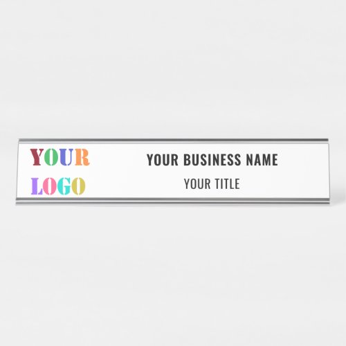 Custom Logo Name Info Modern Business Office Desk Name Plate