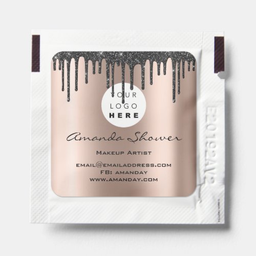 Custom Logo Name Make_up Hair Salon Rose Drip Hand Sanitizer Packet