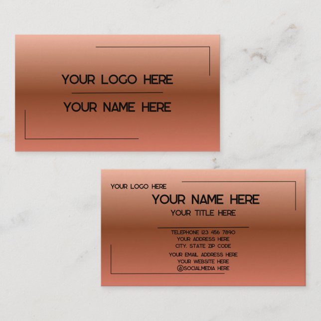 Custom Logo Name Minimalist Modern Professional Business Card (Front/Back)