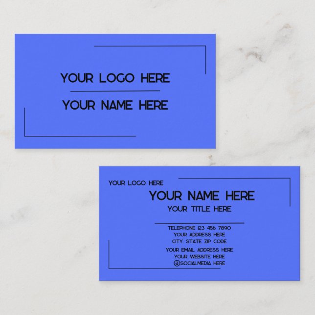 Custom Logo Name Minimalist Modern Professional Business Card (Front/Back)
