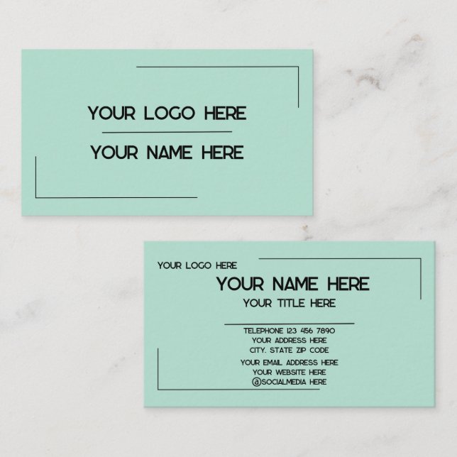 Custom Logo Name Minimalist Modern Professional Business Card (Front/Back)