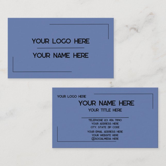 Custom Logo Name Minimalist Modern Professional Business Card (Front/Back)