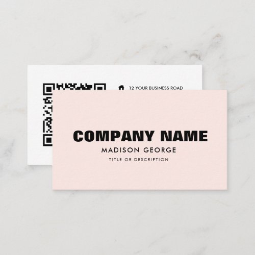 Custom logo name modern minimalist QR code Business Card
