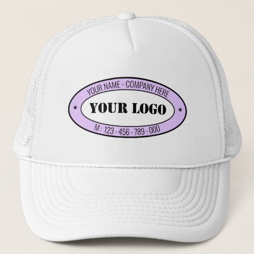 Custom Logo Name Phone Promotional Business Stamp Trucker Hat
