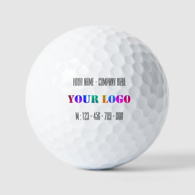 Custom Logo Name Phone Promotional Personalized Golf Balls (Front)