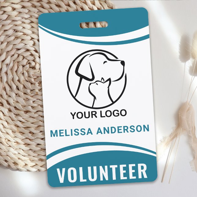 Custom Logo Name Professional Volunteer ID Badge (Creator Uploaded)
