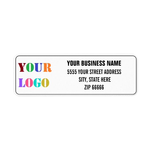 Custom Logo Name Return Address Labels Example (Front)