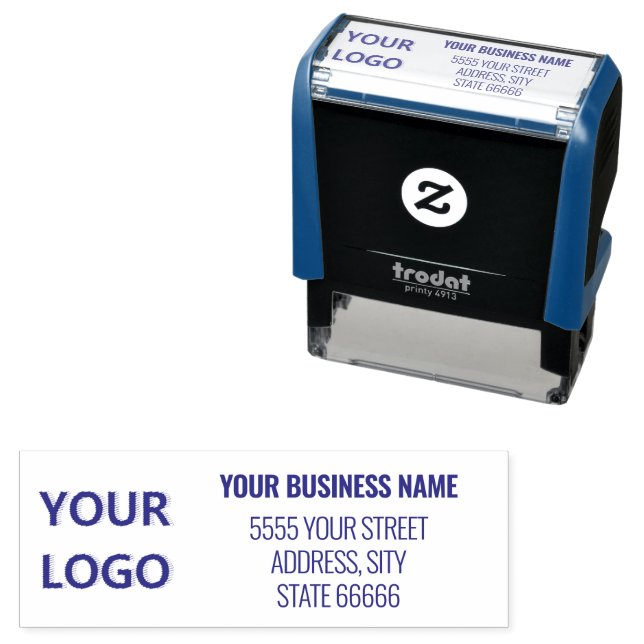 Custom Logo Name Return Address Self-inking Stamp (In Situ)