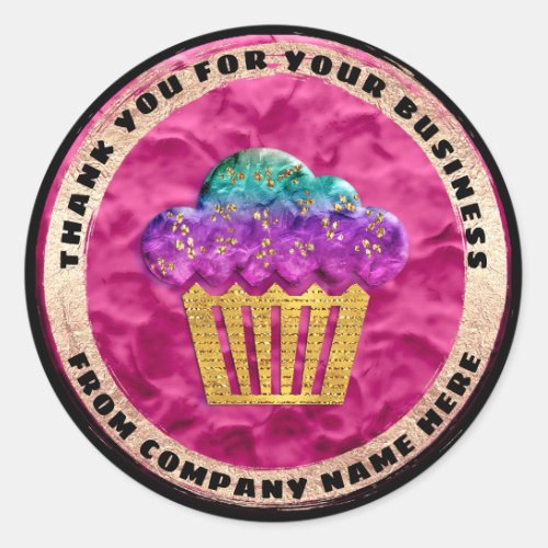  Custom Logo Name Seal Gold Pink Logo Cake Sweet