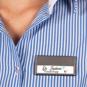Custom logo name tag for cardiologist