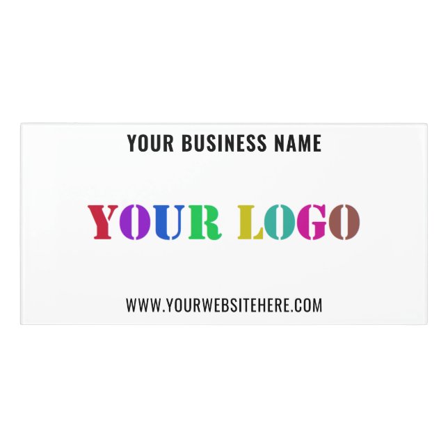 Custom Logo Name Text Business Office Door Sign (Classic Front)