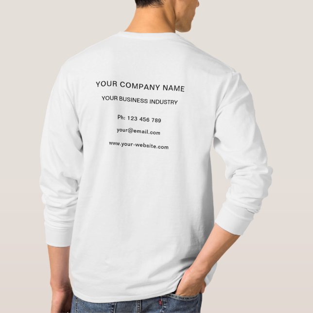 Custom Logo Name Text Info Promotional T-Shirt (Back)